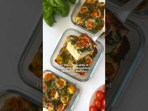 Healthy Breakfast Meal Prep: Pesto Egg Bakes😍