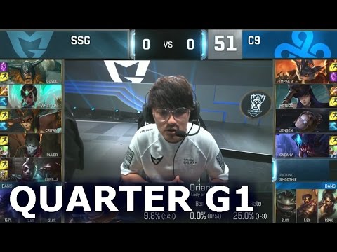 C9 vs SSG - Game 1 Quarter Finals Worlds 2016 | LoL S6 World Championship Cloud 9 vs Samsung