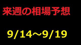 【FX】来週の9月14日～9月19日相場展望 （ドル円、ユーロドル、ユーロ円、ポンドドル、ポンド円)
