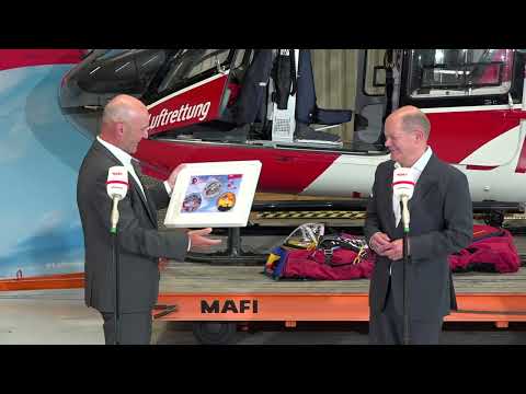 Olaf Scholz besuchte am 10. Juni 2023 das 50 Jährige Jubiläum der Flugrettung in Nürnberg