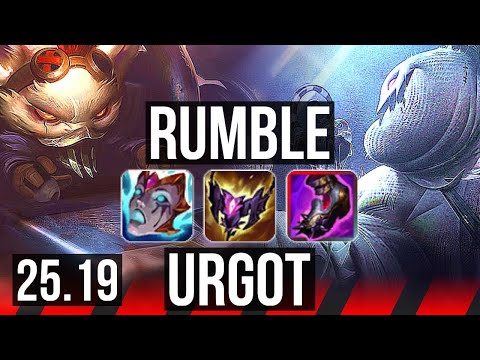 RUMBLE vs URGOT (TOP) | Rank 2 Rumble, Rank 10, 7/2/7 | EUW Challenger | 25.19