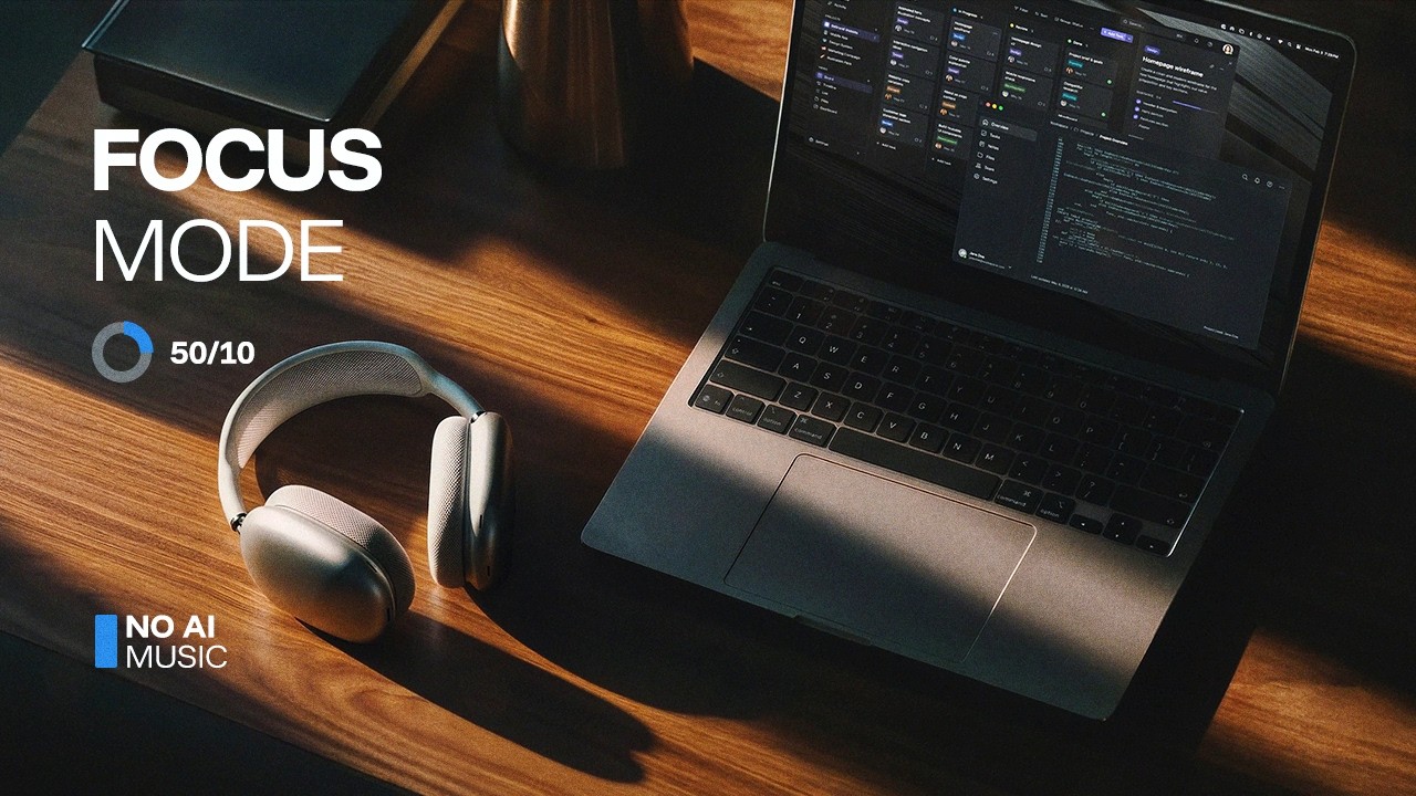 50/10 Pomodoro — 3 Hours of Focus Music for Work & Study — No AI Music