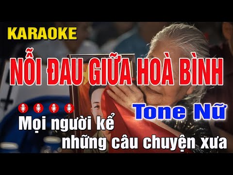 Nỗi Đau Giữa Hoà Bình Karaoke Tone Nữ (Am) Beat Vừa | Trung Hiếu Karaoke