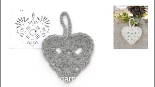 How to crochet the heart-shaped decoration in DROPS Extra 0-1514