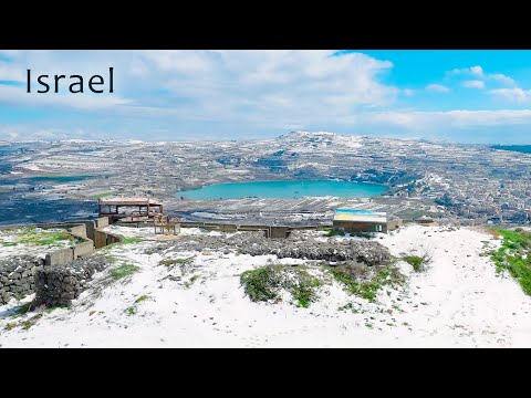 Golan Heights: Mount Hermon covered in snow. The coldest place in Israel.