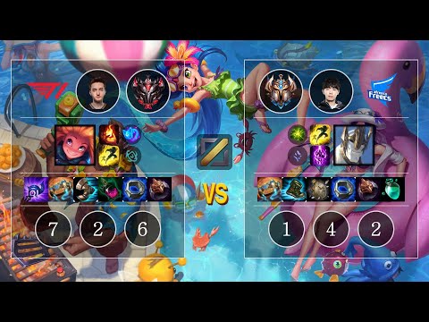 T1 Closer Zoe vs AF Ben Galio Mid - KR GrandMaster Patch 10.10