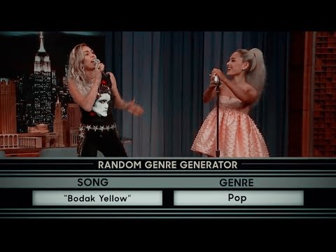 Ariana Grande Play A Game With Miley Cyrus