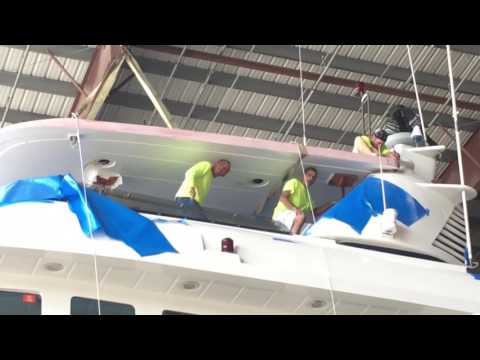 Custom Yacht Hardtop - Dry Fitting on 98' Yacht