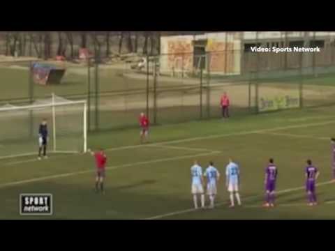Serbian footballer scores the most outrageous own goal of al