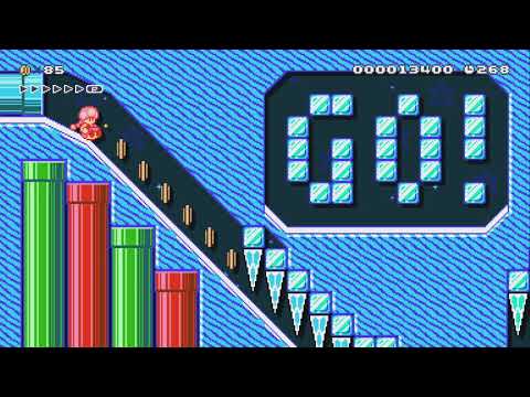 すべってこわしてツララスライダー/Shatter Slider by タチハヤ - Super Mario Maker 2 - No Commentary 1bx