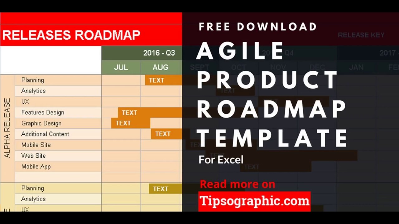 Agile Product Roadmap Template for Excel, Free Download  🡆 http://bit.ly/2Am7Q2x