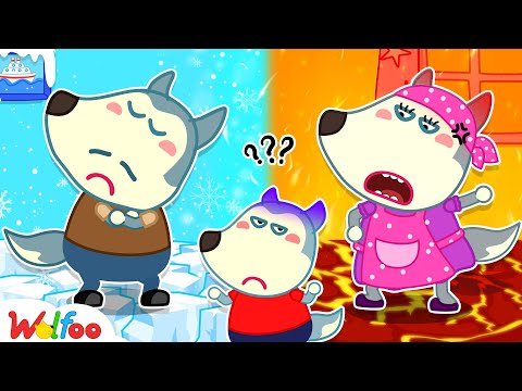 Wolfoo and Hot vs Cold Challenge With Mommy and Daddy - Wolfoo Kids Stories | Wolfoo Family
