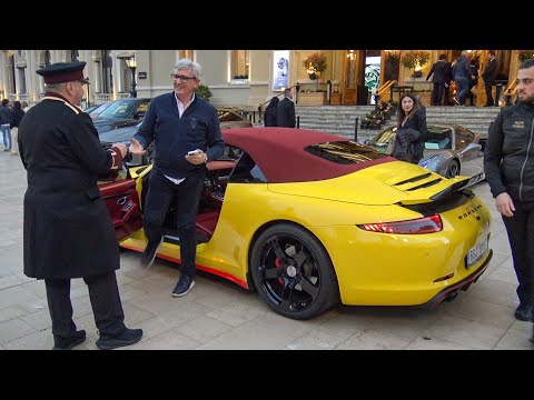 Czech Billionaire arriving in his MANSORY PORSCHE CARRERA at Casino de Monaco!!