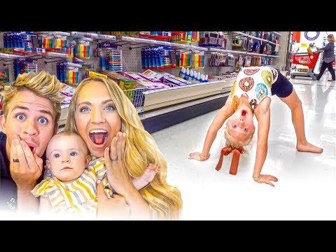 6 Year Old Everleigh Does Hilarious Flexible Gymnastics Moves In Target!!!