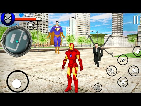 Power Spider Hero 2 & Ironman Sim 3D - Superheroes Parody #2 - Android Gameplay