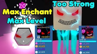 I Made Shiny Dark Jellyfish &amp; Elemental! Max Level &amp; Enchant! Too OP - Bubble Gum Simulator