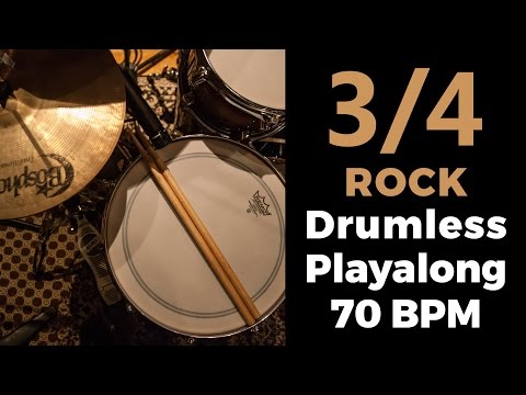 3/4 Rock Drumless Playalong (70bpm)