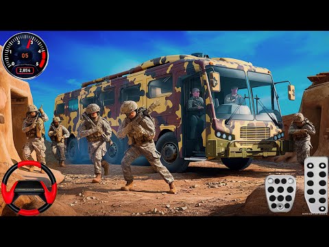Us Offroad Army Bus simulator - Offroad Driving - Mobile Gameplay