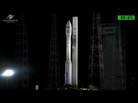 Launch of Arianespace Vega rocket VV13 carrying the Mohammed-VIB sat from Kourou Nov. 20, 2018