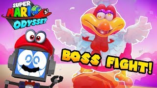 Super Mario Odyssey BOSS FIGHT! - Cookatiel Weird Bird boss (Luncheon Kingdom)