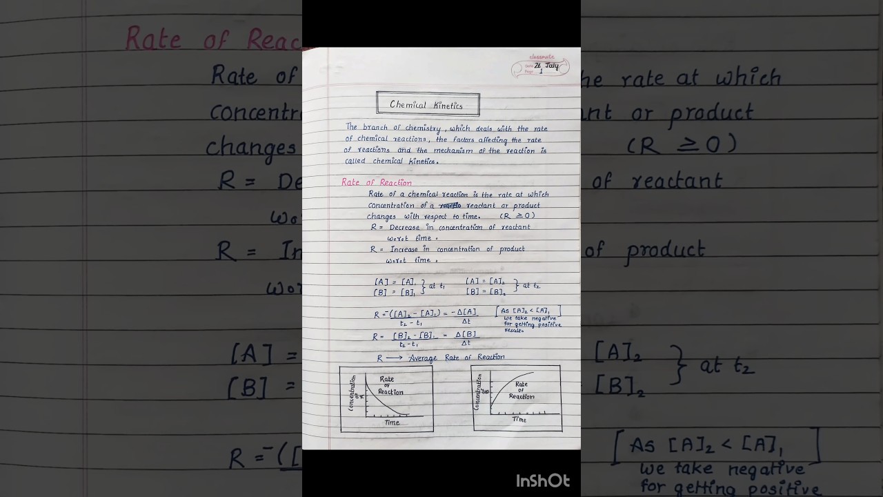Chemical Kinetics Notes | Class 12 | Chemistry | NEET | HSC | CBSE #neet #chemistry #class12 #aiims