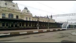 preview picture of video 'Ukrainian Railways. New regional diesel train (railbus) 630M-002 at Zhmerynka'