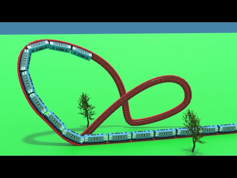 Trains vs Vertical loop | FuTrain Railroad Animation
