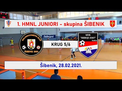 JUNIORI 1. HMNL: ŠIBENIK 1983 - HEROJI 2007  1:3, 28.02.2021.