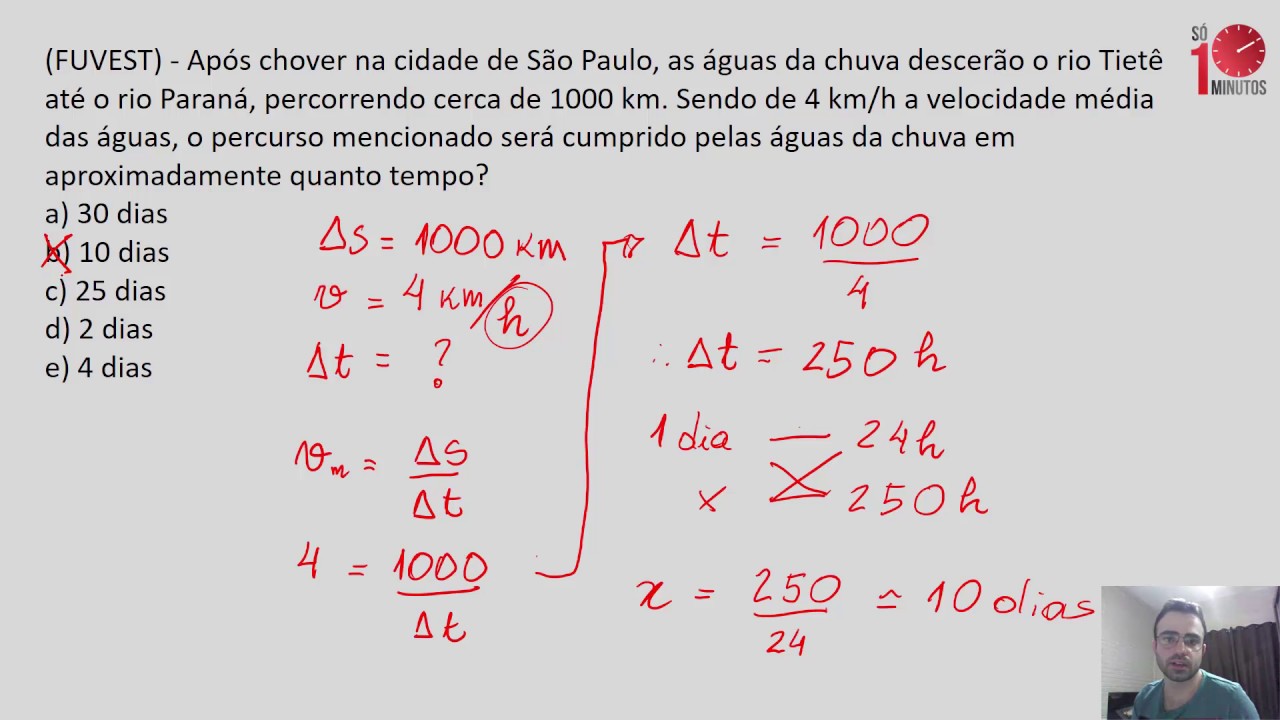 FÍSICA - CINEMÁTICA - Exercícios sobre Velocidade Média 1 - Prof Daniel Sfair