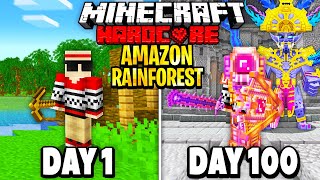 I Survived 100 Days in the AMAZON RAINFOREST on Hardcore Minecraft.. Here's What Happened..
