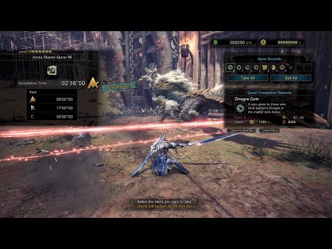Arena Master Quest 6 - 2'16"50  (World Record) Duo Longsword - Zinogre | MHWI-PS5