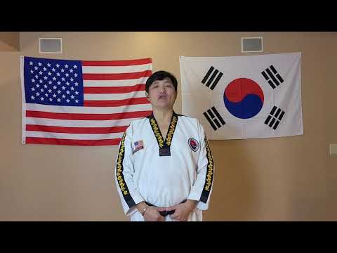 Taekwondo Terminology bow to flags and more.