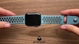 Vídeo de Pulseira Esportiva Furos Azul Royal Preto Compatível com Apple Watch