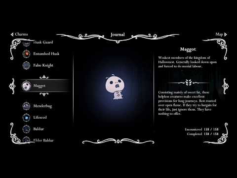 Hollow Knight - All 158 Hunter's journal entries (No Godmaster entries)