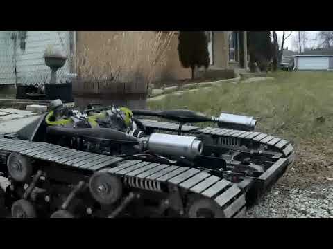 Homemade Twin 49cc RC Tank - Can and Hummer Body Crush