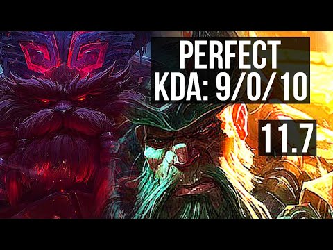 ORNN vs GANGPLANK (TOP) | 9/0/10, Legendary, 300+ games | EUW Grandmaster | v11.7