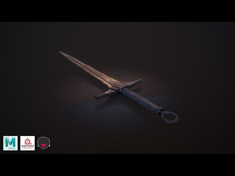 Maya 2019, Substance Painter, Marmoset Toolbag 3 - Dragonbone Sword Timelapse