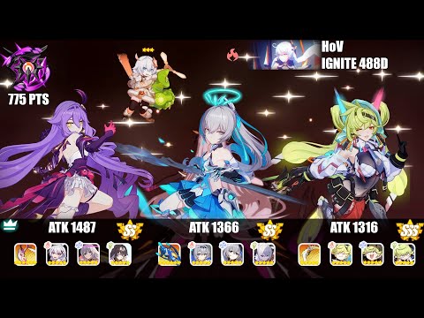 Honkai Impact 3rd : EX Abyss Nirvana 488D : HoV (IGNITE) 775 Pts : MMG(SS0), HoTr(SS0), CN(SSS)
