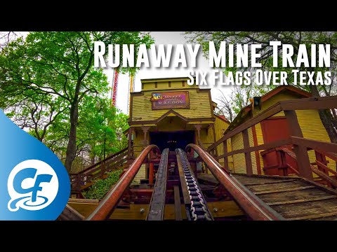 Runaway Mine Train front seat on-ride 4K POV @60fps Six Flags Over Texas