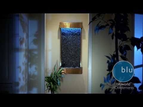 Bluworld WWLP-CP Large Vertical Pebble Indoor Wall Fountain with Copper Finish