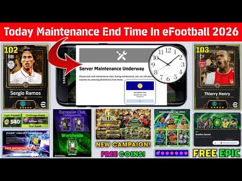 Maintenance End Time Today In eFootball 2026 Mobile | Pes Server Maintenance | Maintenance End Time