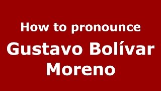 How to pronounce Gustavo Bolívar Moreno