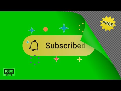 YouTube SUBSCRIBE button 2024 Green Screen | Alpha Channel 🔔 HD 60 FPS | Free Download Video