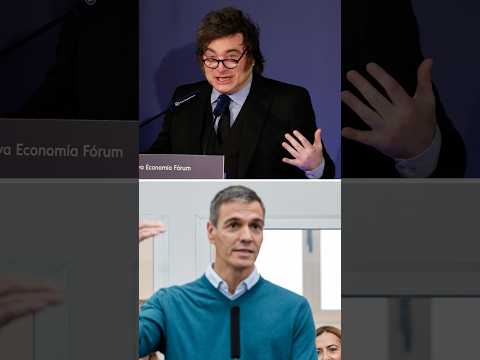 Sánchez recibe a Milei con una lona en Ferraz y un vídeo: «Orgullosos de ser zurdos» #shorts