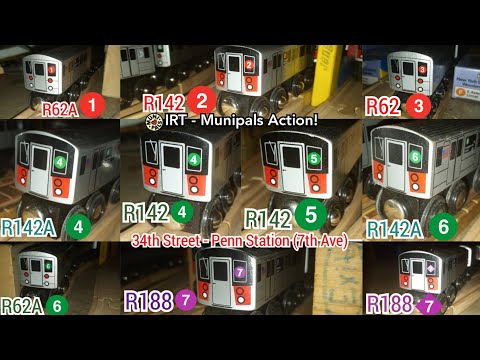 IRT MTA Munipals 34th Street - Penn Station (7th Ave) Action! Feat. 4, 5, 6, 7, & 7 Express!