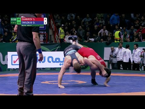 DAVID TAYLOR (USA) df. S. SHARIFOV (AZE) by TF, 12-2 // Round 3 FS - 86 kg
