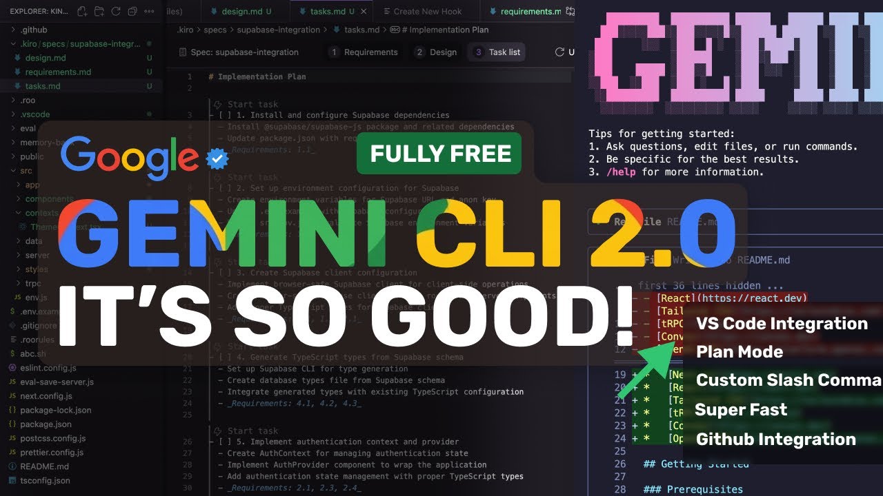 Gemini CLI 2.0 (New Upgrades): This is now BETTER THAN Claude Code! Integrate w/ VS Code, Plan mode!