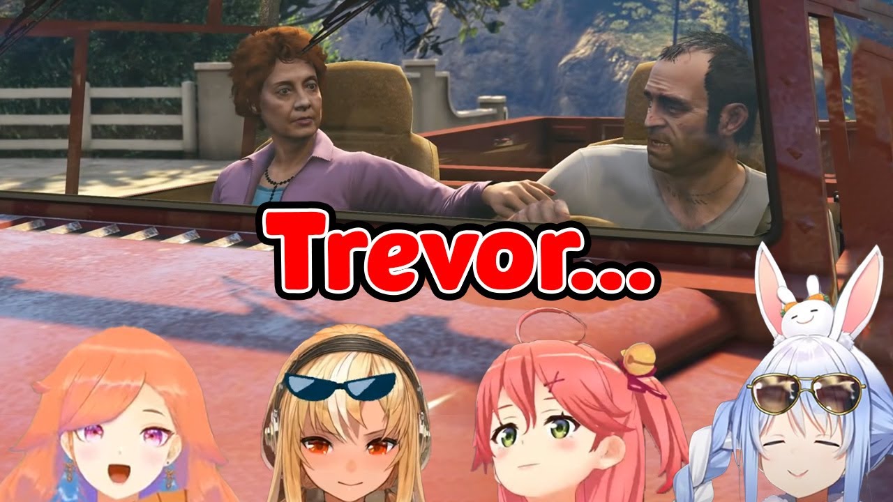 【Hololive】Trevor drives Patricia back to her home GTA V【English Sub】