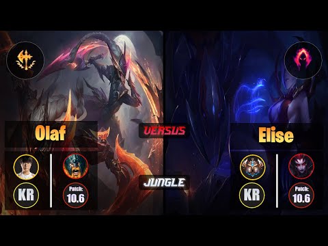 Haru OLAF (Jungle) [Conqueror] VS ELISE - Challenger KR Patch 10.6