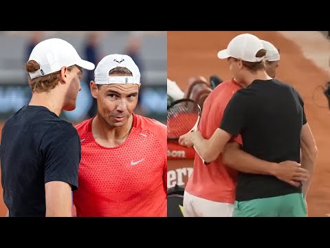 Nadal's Reaction When Sinner Shows Up at His Training to Surprise Him While He's Playing vs Wawrinka